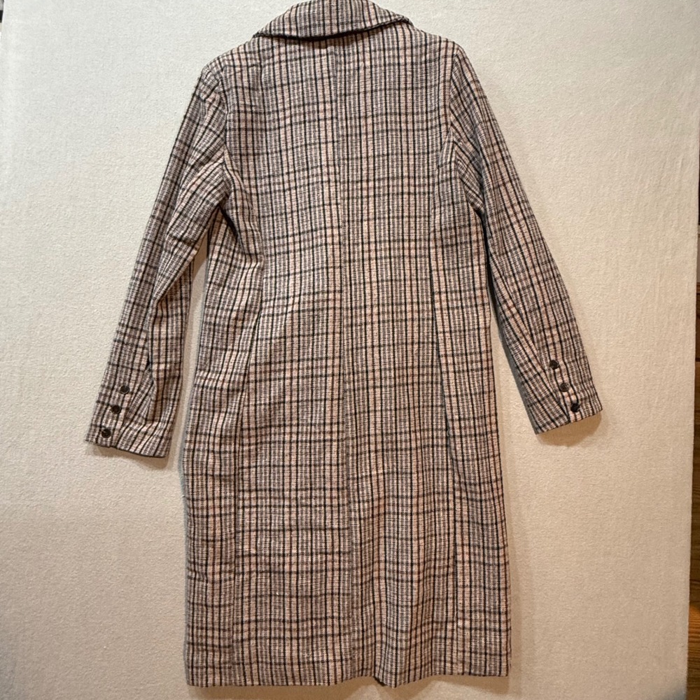 HYFVE Plaid Double Breasted Long Tailored Trench Dark Academia Fall Coat Women M - Picture 14 of 14